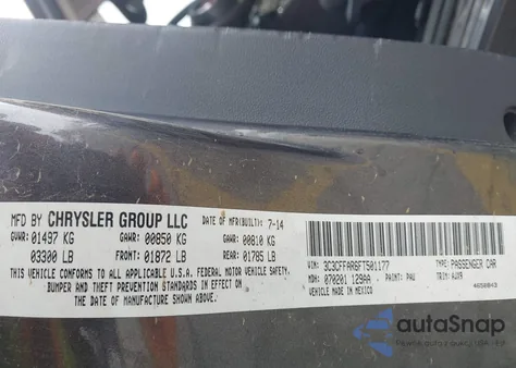 2015 Fiat 500 Pop z USA, uszkodzony, nr VIN 3C3CFFAR6FT501177